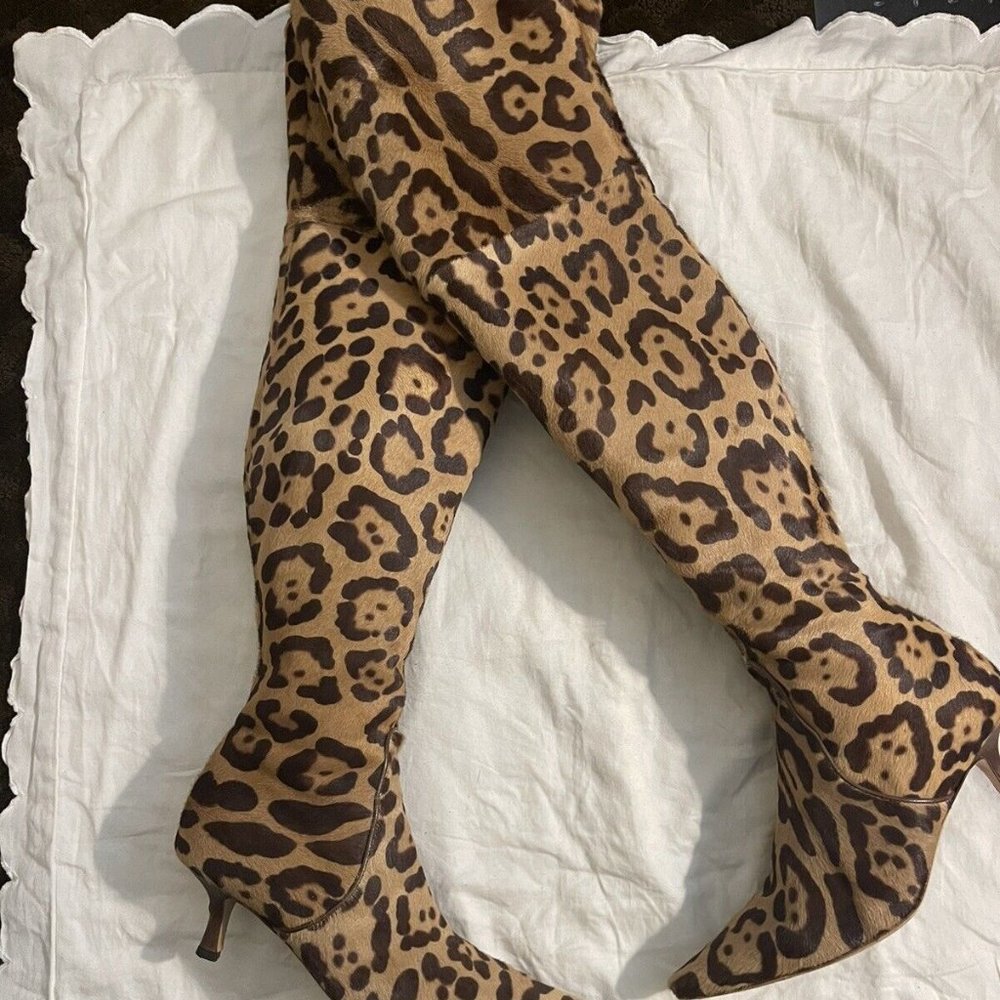 VALENTINO Thigh High Pony Calf Hair Boots--  37.5